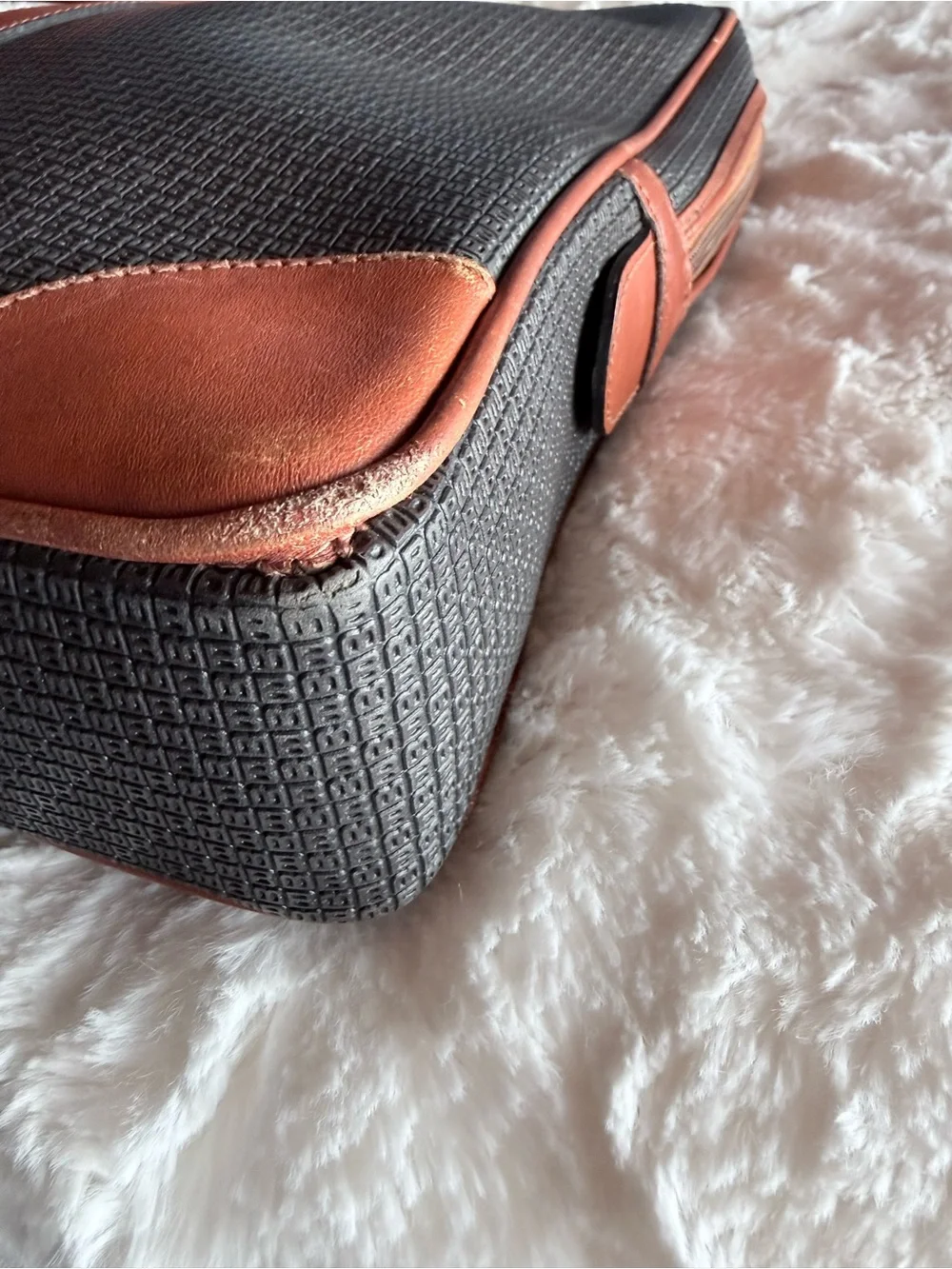 Bally Black Briefcase with Brown Leather Trim